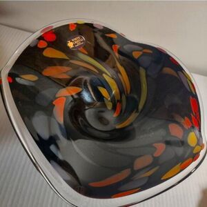 👍 Large Hand Blown Italian Glass Vase Dish.  C5